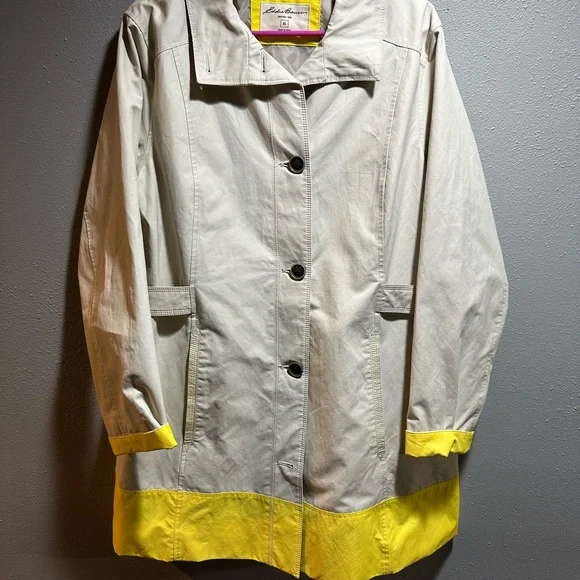 Eddie Bauer Vintage Beige and Yellow Women's Rain Jacket size XL - Picture 1 of 13